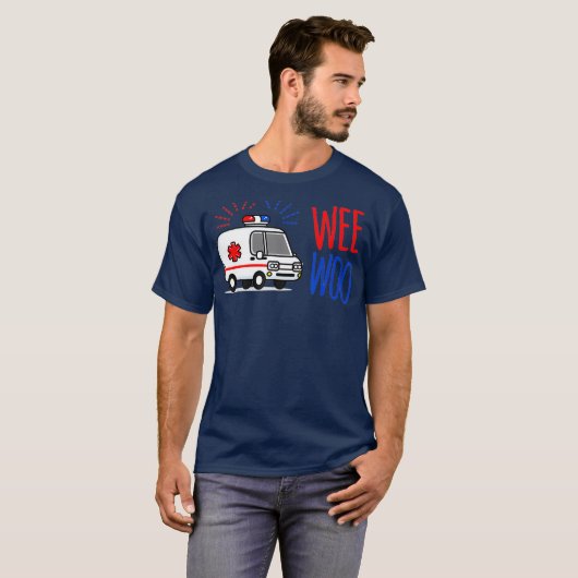 WEE WOO AMR. EMT AMR. Paramedic Tee SHIRT für Männ (Vorne ganz)