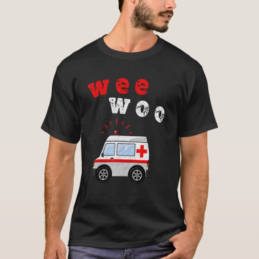 Wee Woo Bus Ambulance AMR Retro EMT Paramedic T-Shirt (Vorderseite)