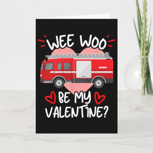 Wee Woo Sei Mein Valentin-Feuerwehrauto-Feuerwehrm Karte (Vorderseite)
