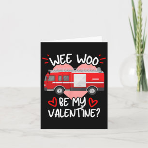 Wee Woo Sei Mein Valentine-Feuerwehrauto Feuerwehr Karte