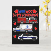 Wee Woo Sei Mein Valentinsgruß Feuerwehrauto Krank Karte (Gelbe Blume)