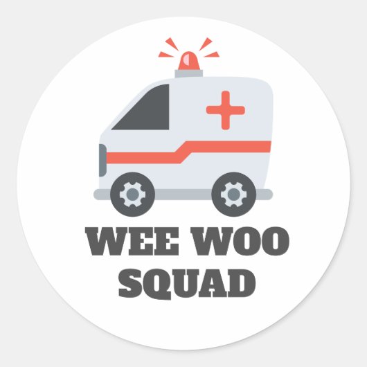 Wee Woo Squad, Ambulanz EMS 911 Runder Aufkleber (Vorderseite)