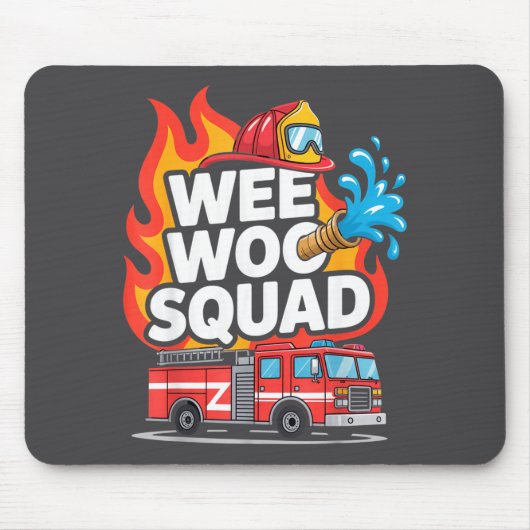 Wee Woo Squad Feuerwehrmann Spaß Design Mousepad (Vorne)