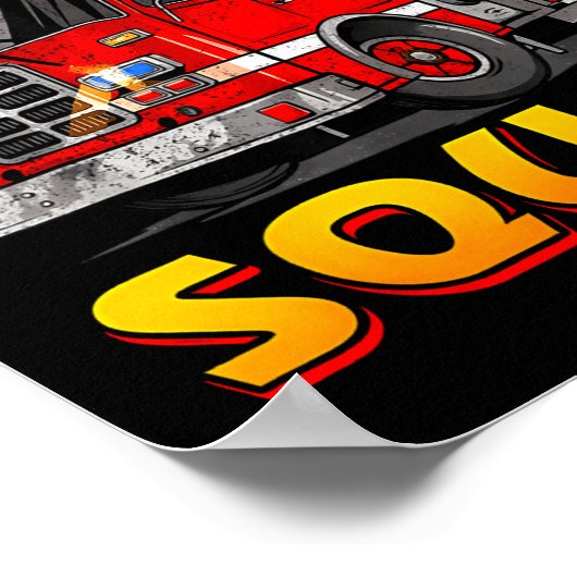 Wee Woo Squad Firefighter Truck Lover Fireman Crew Poster (Ecke)