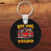 Wee Woo Squad Firefighter Truck Lover Fireman Crew Schlüsselanhänger (Vorderseite)