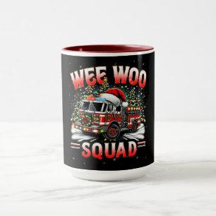 WEE WOO Squad Weihnachtsdesign mit Feuerwehrauto Tasse