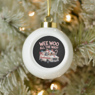 Wee Woo Weihnachtskrankenwagen Lebkuchen Süßigkeit Keramik Kugel-Ornament
