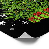 Weed Christmas Tree Funny Xmas T Men Women Poster (Ecke)
