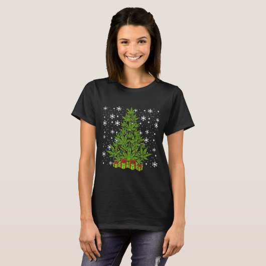 Weed Christmas Tree Funny Xmas T Men Women T-Shirt (Vorne ganz)