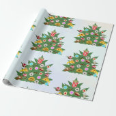 Weed Christmas Tree on Vape Cloud Background Geschenkpapier (Ungerollt)