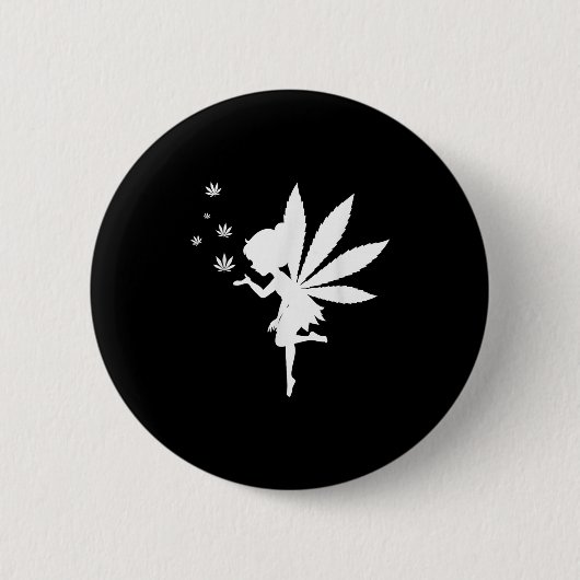 Weed Fairy Fantasy Leaf Stoner Pot Smoker Button (Vorderseite)