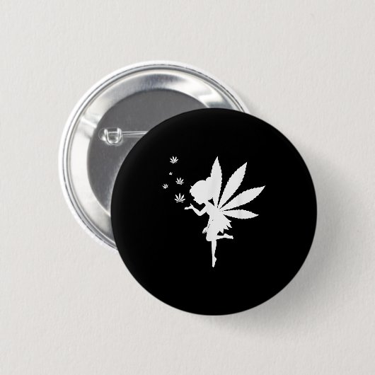 Weed Fairy Fantasy Leaf Stoner Pot Smoker Button (Vorne & Hinten)