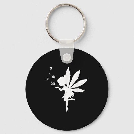 Weed Fairy Fantasy Leaf Stoner Pot Smoker Schlüsselanhänger (Vorderseite)