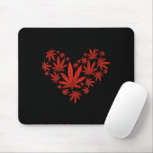 Weed Heart Funny Valentines Day Pot Stoner Gift  Mousepad (Mit Mouse)