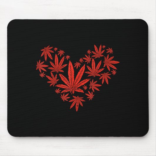 Weed Heart Funny Valentines Day Pot Stoner Gift  Mousepad (Vorne)