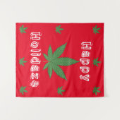 Weed Leaf Christmas Happy Holidaze Wandteppich (Vorderseite (Horizontal))