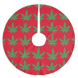 Weed Leaf Christmas Polyester Weihnachtsbaumdecke