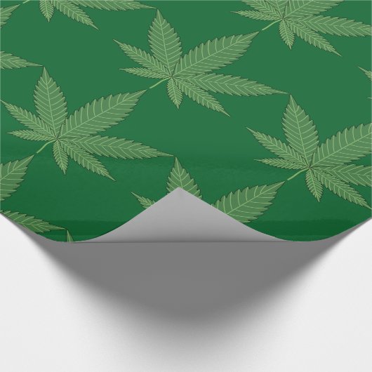 Weed Leaf Green Geschenkpapier (Ecke)