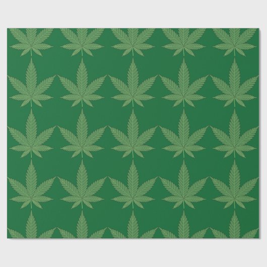 Weed Leaf Green Geschenkpapier (Flach)