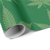 Weed Leaf Green Geschenkpapier (Rolleneckpunkt)