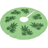 Weed Leaf Polyester Weihnachtsbaumdecke (Schrägansicht)