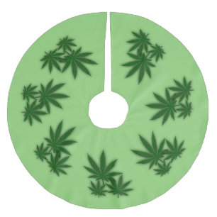 Weed Leaf Polyester Weihnachtsbaumdecke