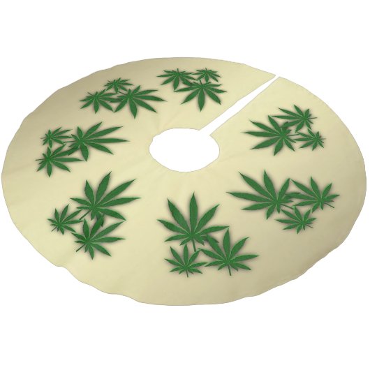 Weed Leaf Polyester Weihnachtsbaumdecke (Schrägansicht)
