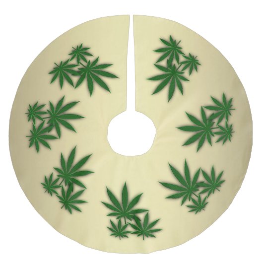 Weed Leaf Polyester Weihnachtsbaumdecke (Vorderseite)