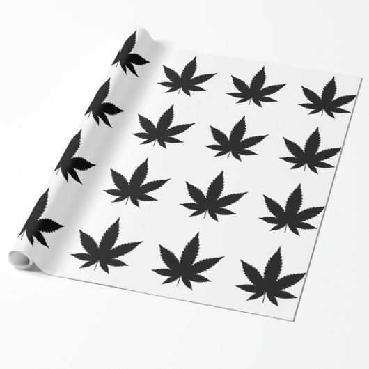Weed Leaf-Silhouette Geschenkpapier (Ungerollt)