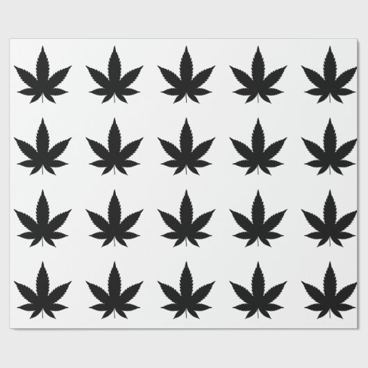 Weed Leaf-Silhouette Geschenkpapier (Flach)