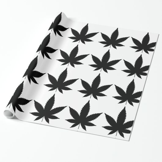 Weed Leaf-Silhouette Geschenkpapier (Ungerollt)