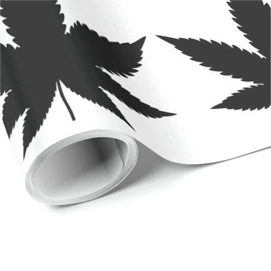 Weed Leaf-Silhouette Geschenkpapier (Rolleneckpunkt)