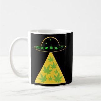 Weed Leaf Stoner Alien Abduction UFO Pot Kaffeetasse
