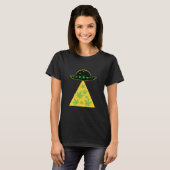 Weed Leaf Stoner Alien Abduction UFO Pot T-Shirt (Vorne ganz)