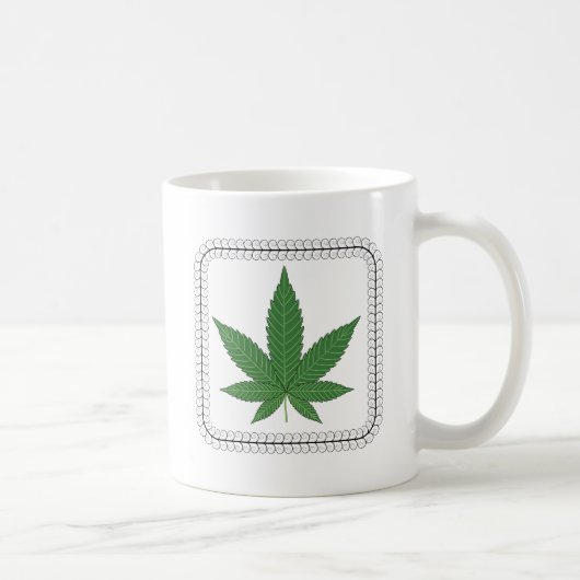 Weed Leaf Tree Swirl Trim Kaffeetasse (Rechts)