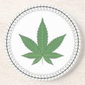 Weed Leaf Tree Swirl Trim Personalisiert Getränkeuntersetzer (Vorne)