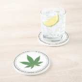 Weed Leaf Tree Swirl Trim Personalisiert Getränkeuntersetzer (Seite)