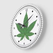 Weed Leaf Tree Swirl Trim Personalisiert Große Wanduhr (Winkel)