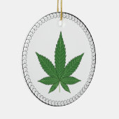 Weed Leaf Tree Swirl Trim Personalisiert Keramik Ornament (Rechts)