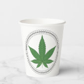 Weed Leaf Tree Swirl Trim Personalisiert Pappbecher (Rückseite)