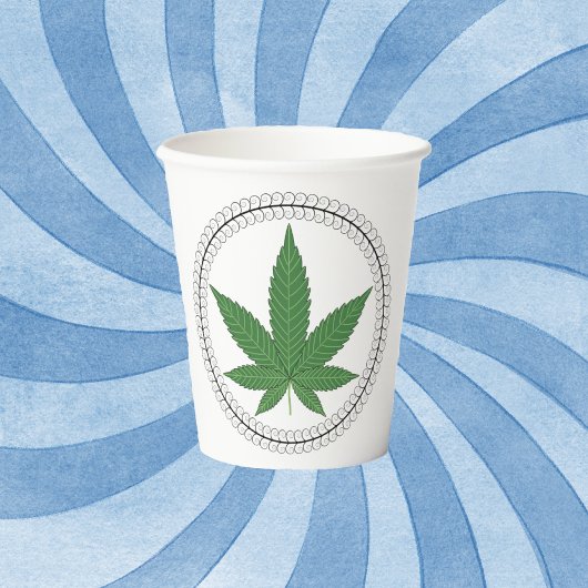 Weed Leaf Tree Swirl Trim Personalisiert Pappbecher