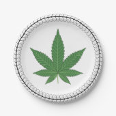 Weed Leaf Tree Swirl Trim Personalisiert Pappteller (Vorderseite)