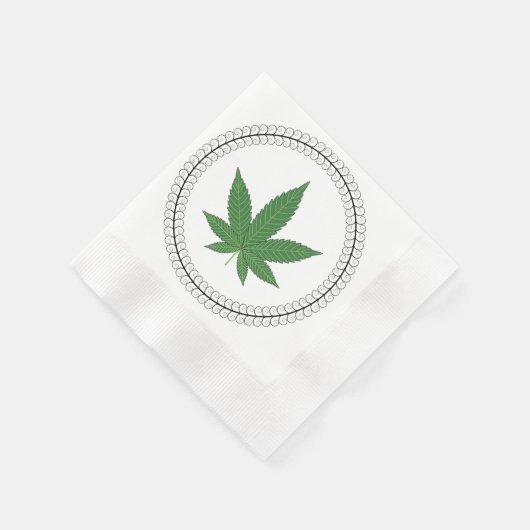 Weed Leaf Tree Swirl Trim Personalisiert Serviette (Ecke)