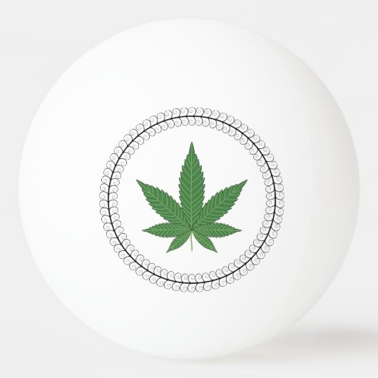 Weed Leaf Tree Swirl Trim Personalisiert Tischtennisball (Rückseite)