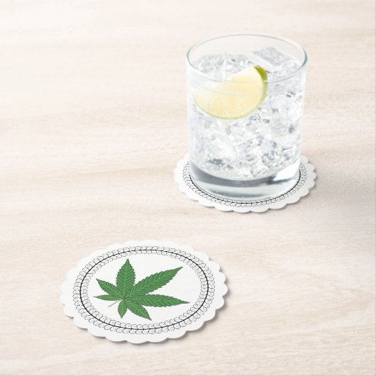 Weed Leaf Tree Swirl Trim Personalisiert Untersetzer (Vor Ort)