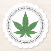 Weed Leaf Tree Swirl Trim Personalisiert Untersetzer (Vorderseite)