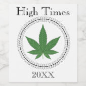 Weed Leaf Tree Swirl Trim Personalisiert Weinetikett (Einzelnes Label)