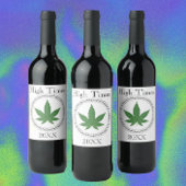 Weed Leaf Tree Swirl Trim Personalisiert Weinetikett