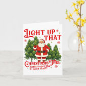 Weed Lover Smoking Light Up Christmas Tree Karte (Gelbe Blume)
