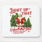 Weed Lover Smoking Light Up Christmas Tree Mousepad (Vorne)
